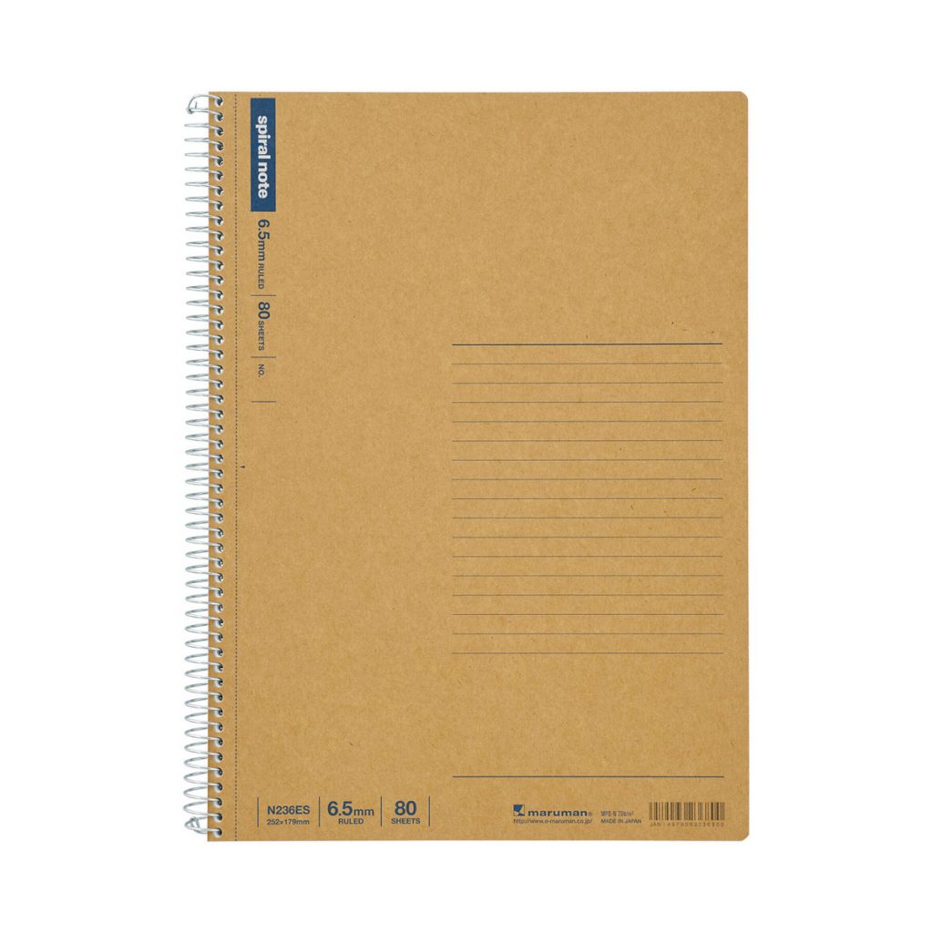 MARUMAN SPIRAL NOTEBOOK KRAFT RULED 80SH B5 Thef;llstop