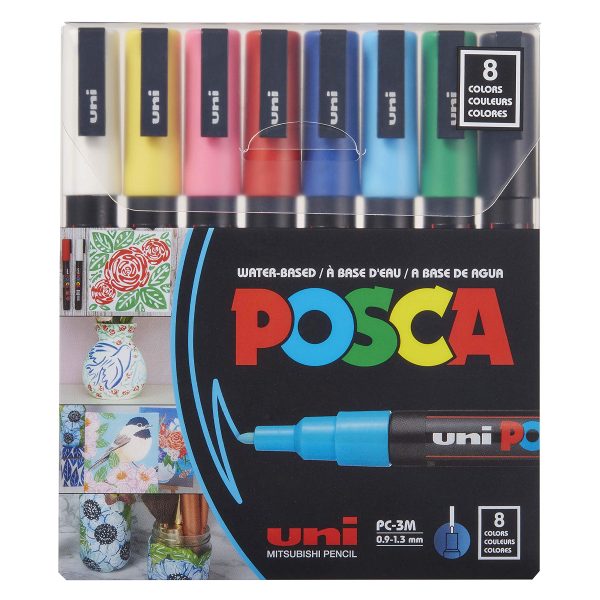 POSCA MARKER 0.9-1.3MM X8 SET