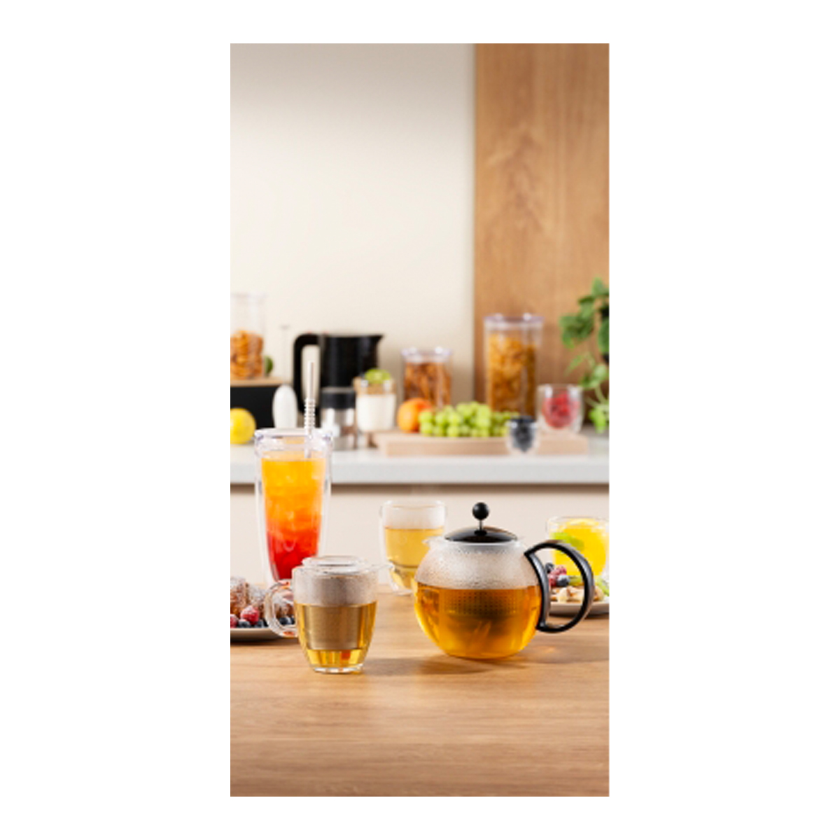 BODUM ASSAM TEA PRESS WITH PLASTIC FILTER & LID 1.0L